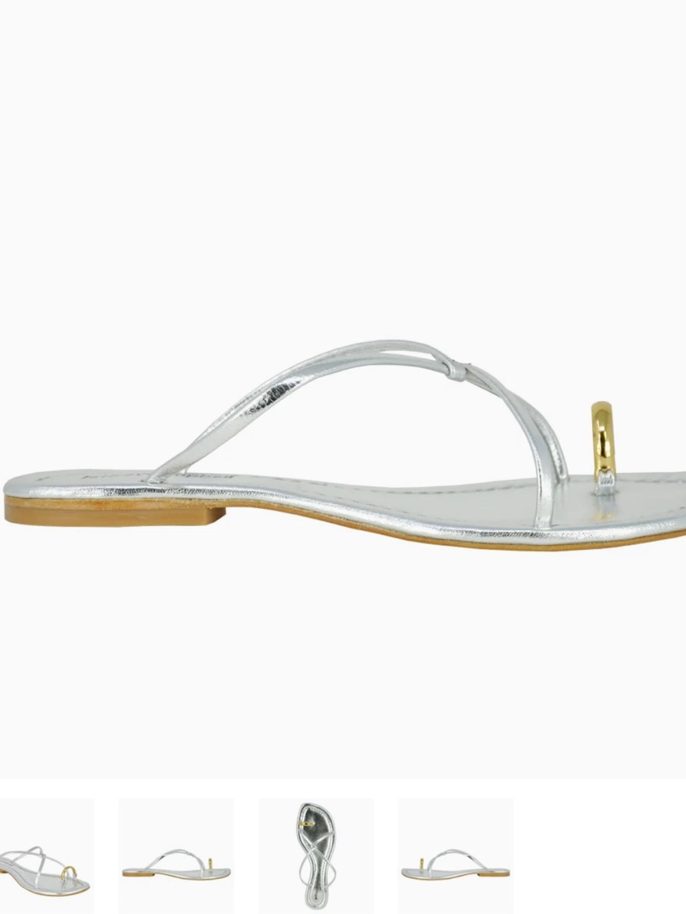 Jeffrey Campbell Leather Toe Ring Sandal - Silver